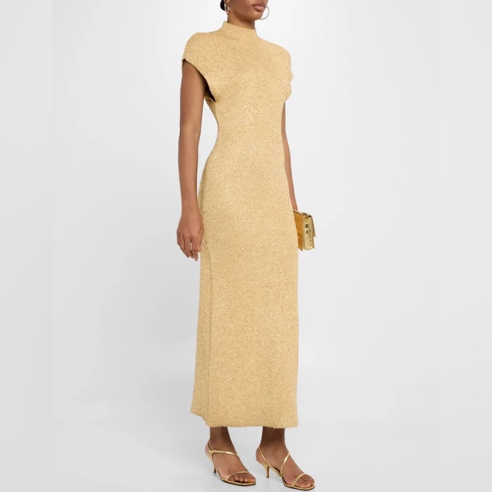 NWT Lela Rose Sequin Knit Mock Neck Dress